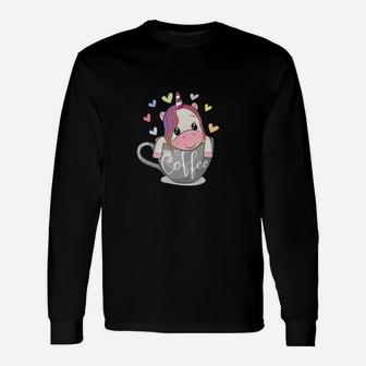 Einhorn Für Damen Coffee Langarmshirts - Seseable