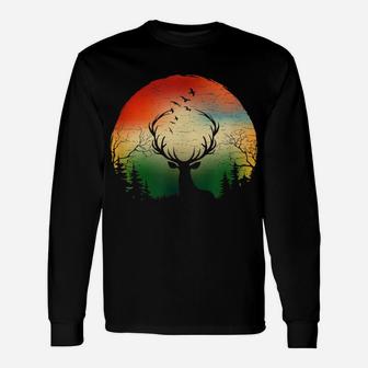 Elks Wapiti In The Woods, Mountains Wild Hunting Camping Unisex Long Sleeve | Crazezy DE