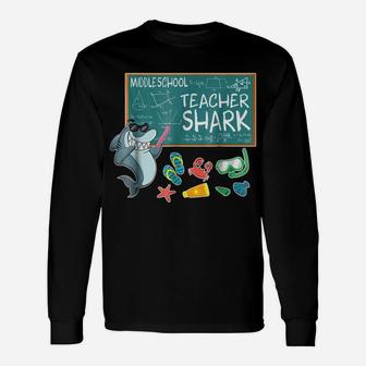 Emotion Face Middle School Teacher Shark Teaching Tshirt Unisex Long Sleeve | Crazezy