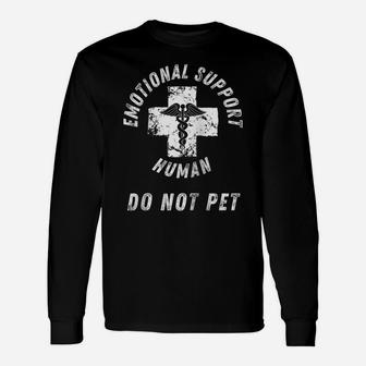 Emotional Support Human Do Not Pet - Service Dog Love Humor Raglan Baseball Tee Unisex Long Sleeve | Crazezy CA