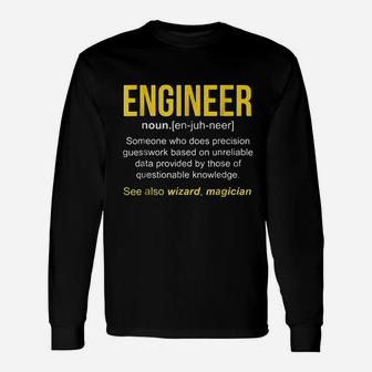 Engineer Noun Definition Funny Engineering Unisex Long Sleeve | Crazezy DE