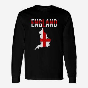 England Country Map Flag Unisex Long Sleeve | Crazezy