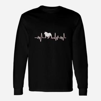 English Bulldog Gifts Dog Lover Heartbeat Bulldog Unisex Long Sleeve | Crazezy UK
