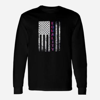 Equality Pride American Flag Unisex Long Sleeve | Crazezy