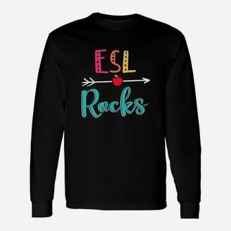 Esl Rocks Teacher Back To School Unisex Long Sleeve | Crazezy AU