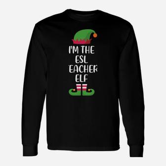 Esl Teacher Elf Christmas Family Matching Group Unisex Long Sleeve | Crazezy UK
