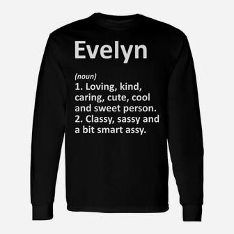 Evelyn Definition Personalized Name Funny Birthday Gift Idea Unisex Long Sleeve | Crazezy AU