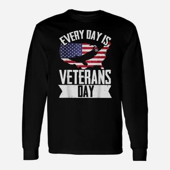 Every Day Is Veteran Day Patriotic Veterans Day Unisex Long Sleeve | Crazezy UK