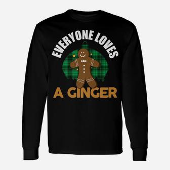 Everyone Loves A Ginger Gingerbread Man Plaid Christmas Unisex Long Sleeve | Crazezy