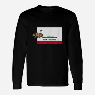 F This Place Leaving California Funny Designed Unisex Long Sleeve | Crazezy CA