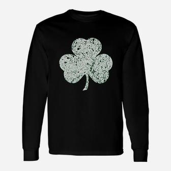 Faded Lucky Shamrock Clover St Patricks Day Long Sleeve T-Shirt - Thegiftio UK