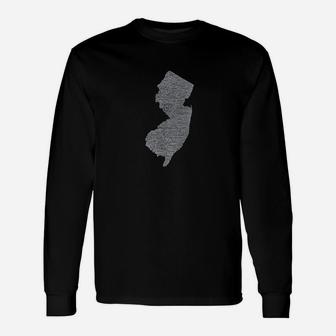 Faded White New Jersey State Long Sleeve T-Shirt - Thegiftio UK