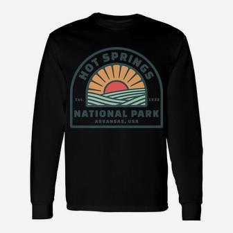 Family Vacation Gift - Retro Hot Springs National Park Unisex Long Sleeve | Crazezy CA