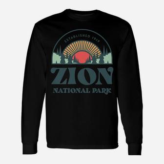 Family Vacation Shirt - Retro Zion National Park Unisex Long Sleeve | Crazezy UK