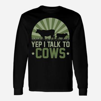 Farm Animal Lover Gift Idea Retro Cow Unisex Long Sleeve | Crazezy