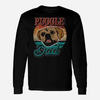 Fathers Day Dog Lover Dog Owner Puggle Dad Pet Retro Puggle Sweatshirt Unisex Long Sleeve | Crazezy