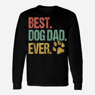 Fathers Day Gift From Wife - Retro Vintage Best Dog Dad Ever Unisex Long Sleeve | Crazezy