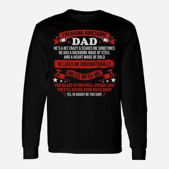Fathers Day I Get My Attitude From My Freaking Awesome Dad Sweatshirt Unisex Long Sleeve | Crazezy DE