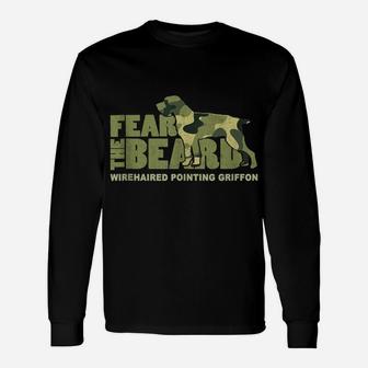 Fear The Beard - Camo Wirehaired Pointing Griffon Hunting Unisex Long Sleeve | Crazezy