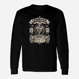 Februar 1956 Geburtstags-Langarmshirts, Vintage Legend Design - Seseable