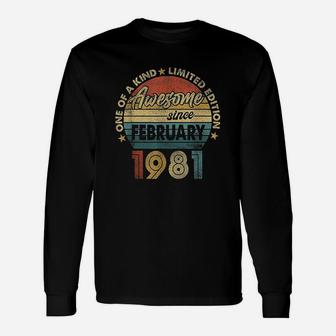 February 1981 Vintage 40 Yrs Old Retro 40Th Birthday Gifts Unisex Long Sleeve | Crazezy