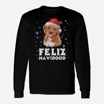 Feliz Navidood Labradoodle Puppy Christmas Gift Dog Sweatshirt Unisex Long Sleeve | Crazezy DE