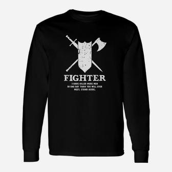 Fighter Gamer Dice Dungeon Dragons Gaming Gift Unisex Long Sleeve | Crazezy