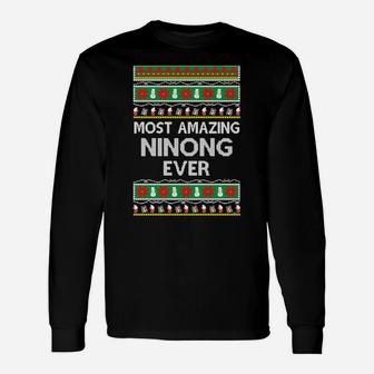 Filipino Gifts For Ninong Ugly Christmas Gift Idea Sweatshirt Unisex Long Sleeve | Crazezy