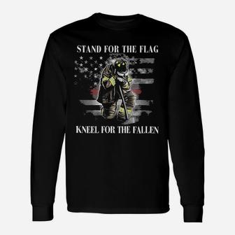Fire Fighter Firefighter American Flag Thin Red Line Unisex Long Sleeve | Crazezy CA