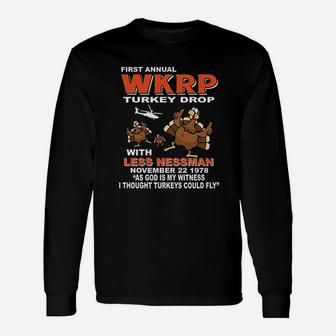 First Annual Wkrp Turkey Drop Funny Thanksgiving Day Unisex Long Sleeve | Crazezy DE