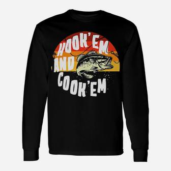 Fishing Hook'em And Cook'em Vintage Long Sleeve T-Shirt - Monsterry CA