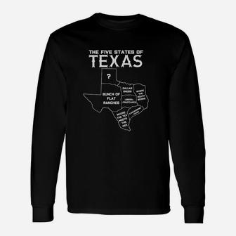 Five States Of Texas Unisex Long Sleeve | Crazezy UK