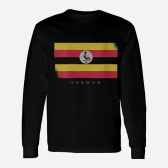 Flag Of Uganda Grunge Distressed Long Sleeve T-Shirt - Monsterry