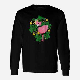 Flamingo St Patrick Day Long Sleeve T-Shirt - Monsterry UK