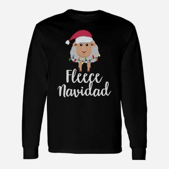 Fleece Navidad Sheep Face Santa Hat Xmas Holiday Pun Gift Sweatshirt Unisex Long Sleeve | Crazezy