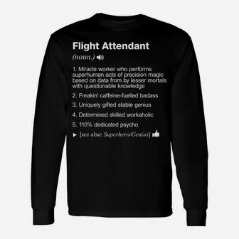 Flight Attendant Job Definition Meaning Funny Unisex Long Sleeve | Crazezy