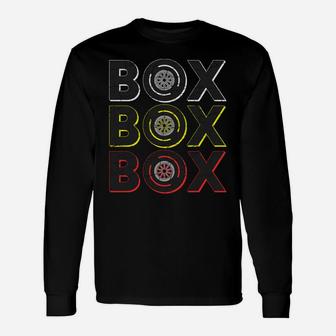 Formula Racing Car Box Box Box Radio Call To Pit Box Vintage Sweatshirt Unisex Long Sleeve | Crazezy