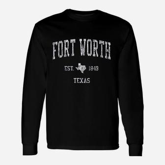 Fort Worth Texas Vintage Sports Design F Worth Unisex Long Sleeve | Crazezy AU