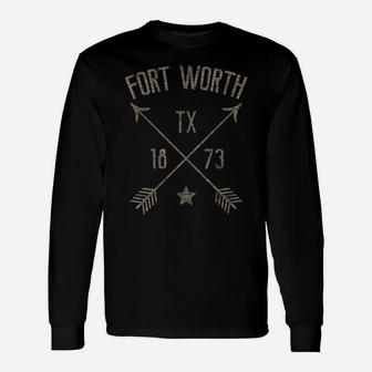 Fort Worth Tx Hoodie Distressed Boho Style Home City Unisex Long Sleeve | Crazezy