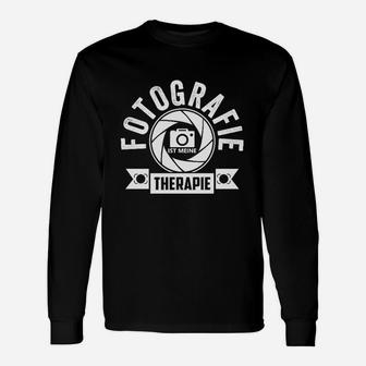 Fotografie ist meine Therapie Langarmshirts für Fotoenthusiasten, Schwarzes Tee - Seseable