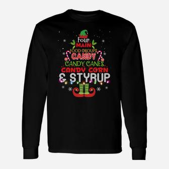 Four Main Food Groups Elf Buddy Christmas Pajama Unisex Long Sleeve | Crazezy