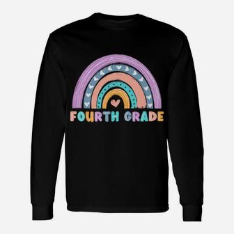 Fourth Grade Boho Rainbow Funny Hello 4Th Grade School Team Unisex Long Sleeve | Crazezy