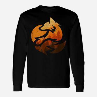 Fox Animal Design Gifts With Nature Trees Hunting Unisex Long Sleeve | Crazezy UK
