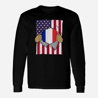 France Flag Blood Inside Me Unisex Long Sleeve | Crazezy