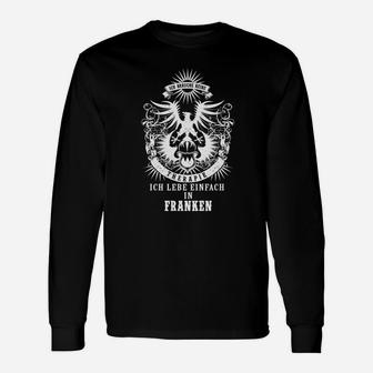 Franken-Pride Langarmshirts Schwarz mit Löwenwappen & Sonnenmotiv - Seseable