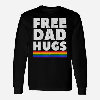 Free Dad Hugs Funny Lgbt Support Father Daddy Pride Gift Zip Hoodie Unisex Long Sleeve | Crazezy UK