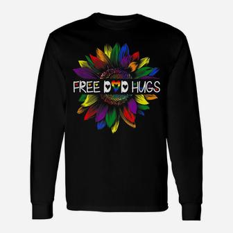 Free Dad Hugs Gay Pride Lgbt Daisy Rainbow Flower Hippie Unisex Long Sleeve | Crazezy