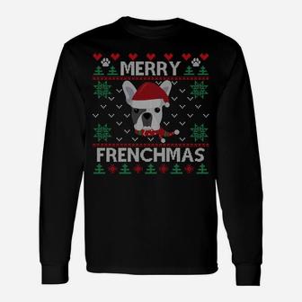 French Bulldog Christmas Frenchie Ugly Xmas Sweater Gift Sweatshirt Unisex Long Sleeve | Crazezy DE