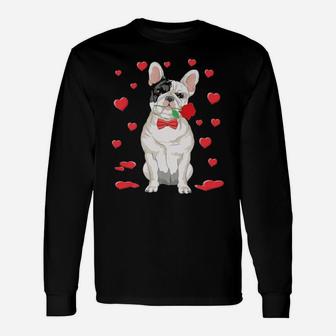 French Bulldog Dog Valentines Day Long Sleeve T-Shirt - Monsterry DE