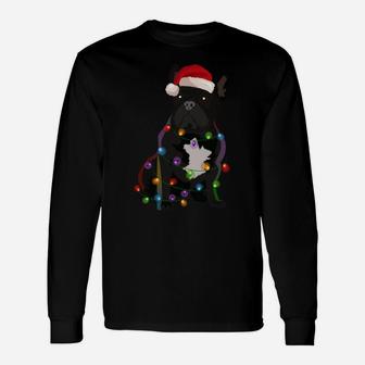 French Bulldog Frenchie Christmas Lights Xmas Dog Lover Sweatshirt Unisex Long Sleeve | Crazezy DE
